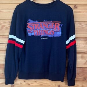 Stranger Things Netflix Navy Black Sweatshirt size Medium